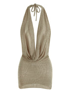 Natalia-Minivestido de mujer con escote en V profundo y espalda descubierta